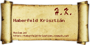 Haberfeld Krisztián névjegykártya